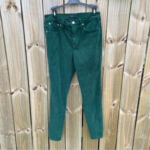 J.Crew Forest Green Corduroy Toothpick High Rise 9” Pants
